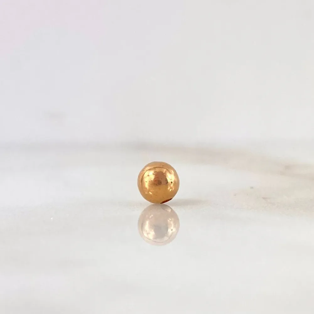 Bola Lisa 0.14gr / 5mm Oro Rosa 18K & con Doble Sello