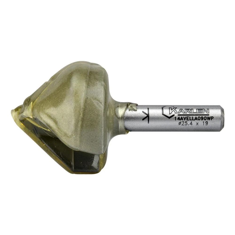 Cortador En V Ranurado 25.4x19x48mm Fresa Avellanadora Kit de 2 Ruedas