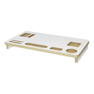 Soporte para Monitor Tjele con ranuras MDF 5 x 54 x 30 cm blanco color madera para Uso Industrial Intensivo