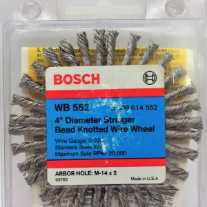 Bosch WB 552 Rueda de alambre anudado con talón de 4" M-14 x 2 EE. UU. Granulometrí 40-120