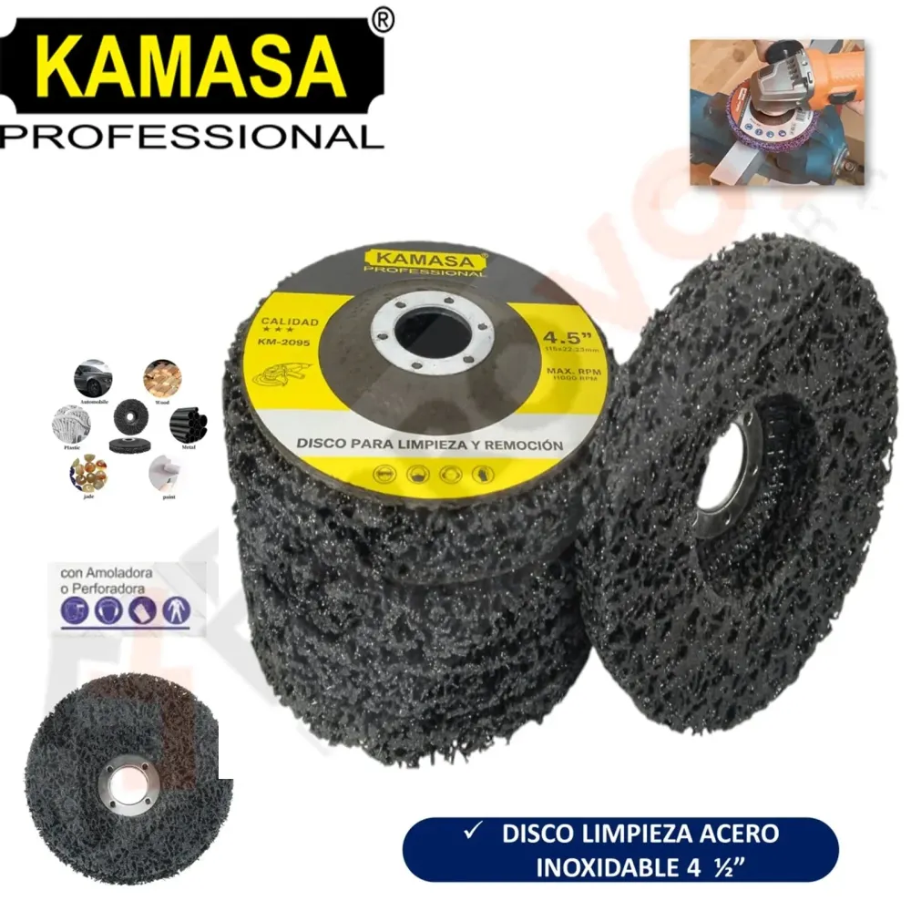 Diamante Industrial Certificado DISCO ABRASIVO LIMPIEZA INOXIDABLE 4 1/2" "KAMASA"