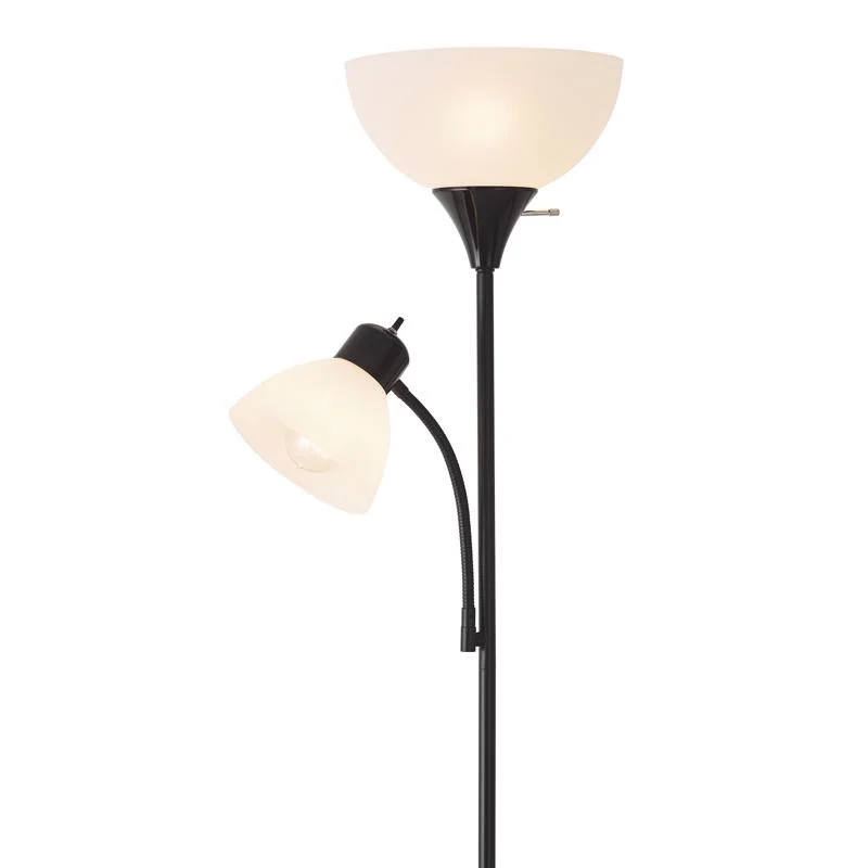 Lámpara de pie Globe Electric Delilah de 72 pulgadas en blanco y negro mate (paquete de 2)