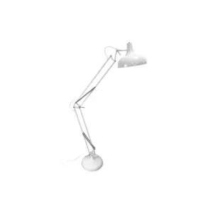 Indicador Bilingüe lampara de pie acero color blanco serie malik 30cm