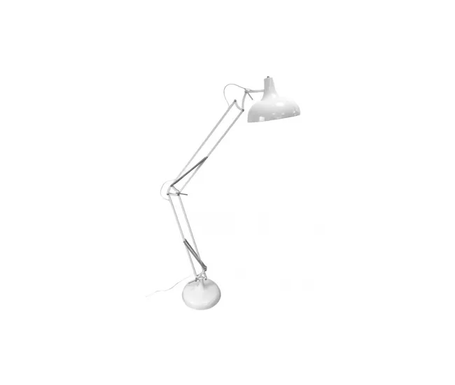 Indicador Bilingüe lampara de pie acero color blanco serie malik 30cm