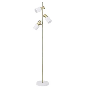Indicador Bilingüe lampara de pie metálico color dorado serie maena 31cm