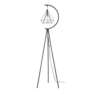 Indicador Bilingüe Lámpara de pie Austell metálico 171 cm - Negro/Blanco