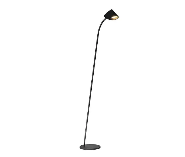 lampara de pie aluminio color negro serie capuccina 45.6cm 45 x 60 cm