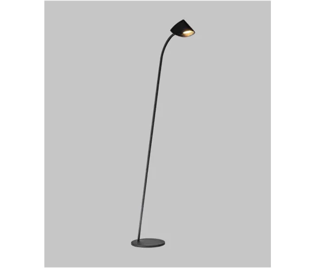 lampara de pie aluminio color negro serie capuccina 45.6cm 45 x 60 cm