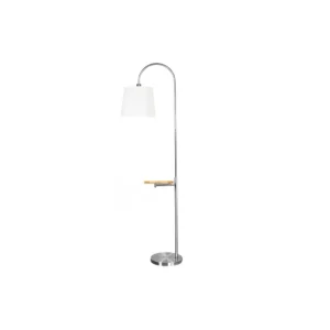 lampara de pie metálico color blanco serie marfil 30cm
