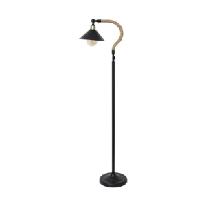 lampara de pie metálico color negro serie soga 25.5cm