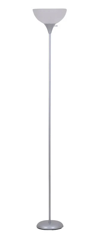 Lámpara de pie Torchiere de níquel plateado satinado de 72 pulgadas de Living Accents
