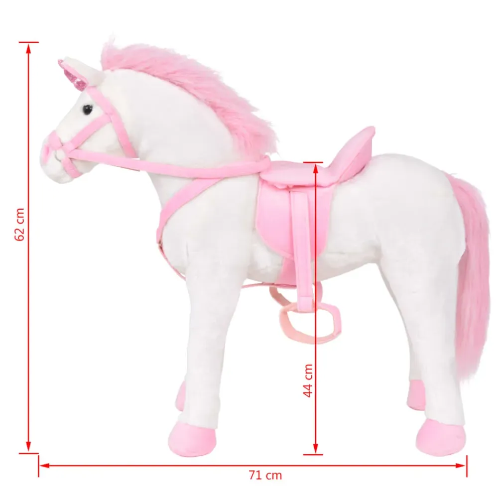 Vidaxl unicornio de peluche de pie blanco y rosa xxl Impresión Todo Color