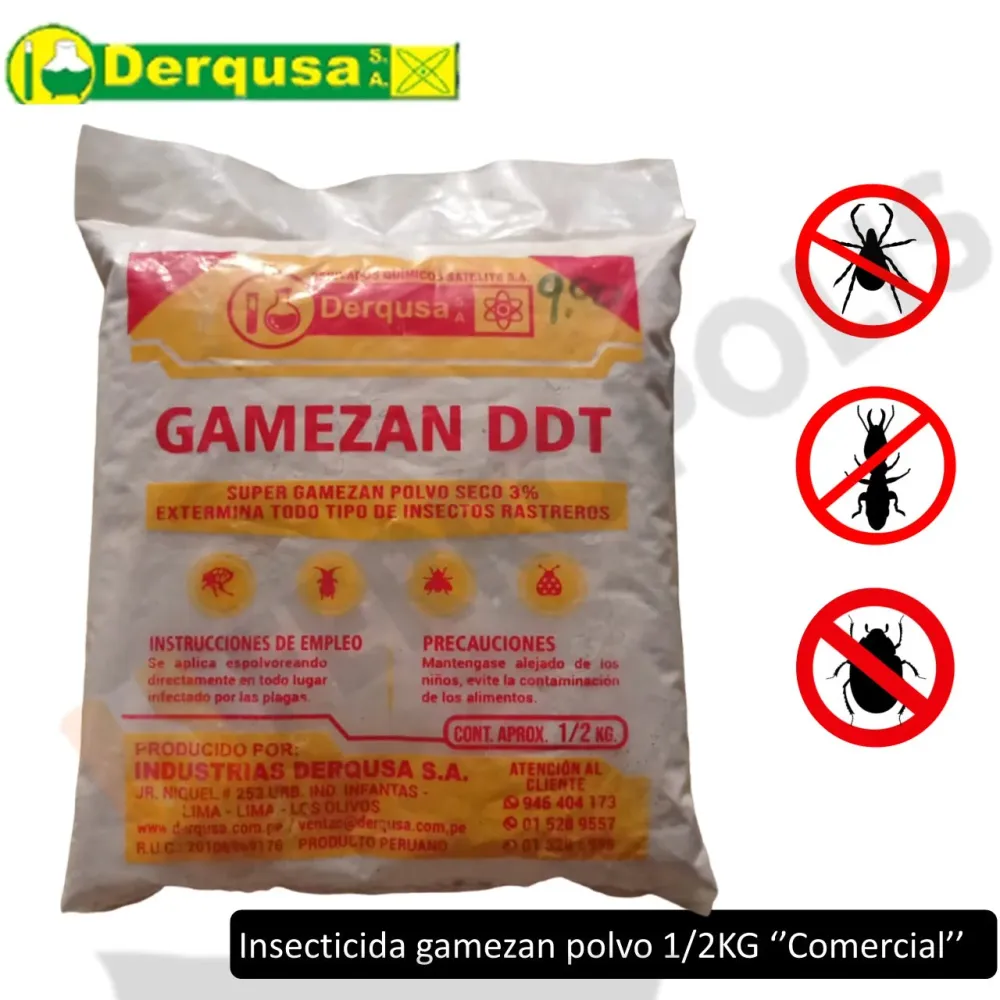 Cepillo para Pisos INSECTICIDA GAMEZAN POLVO 1/2KG "COMERCIAL"