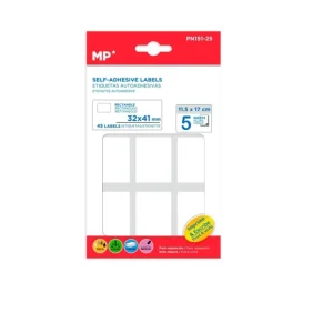 Etiquetas blancas adhesivas 32X41mm 45Uds | Envío Rápido y Seguro