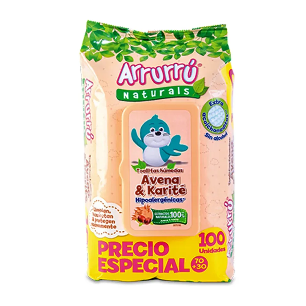 Toallas Humedas Avena&Karite X100 Arrurr con Garantí del Fabricante