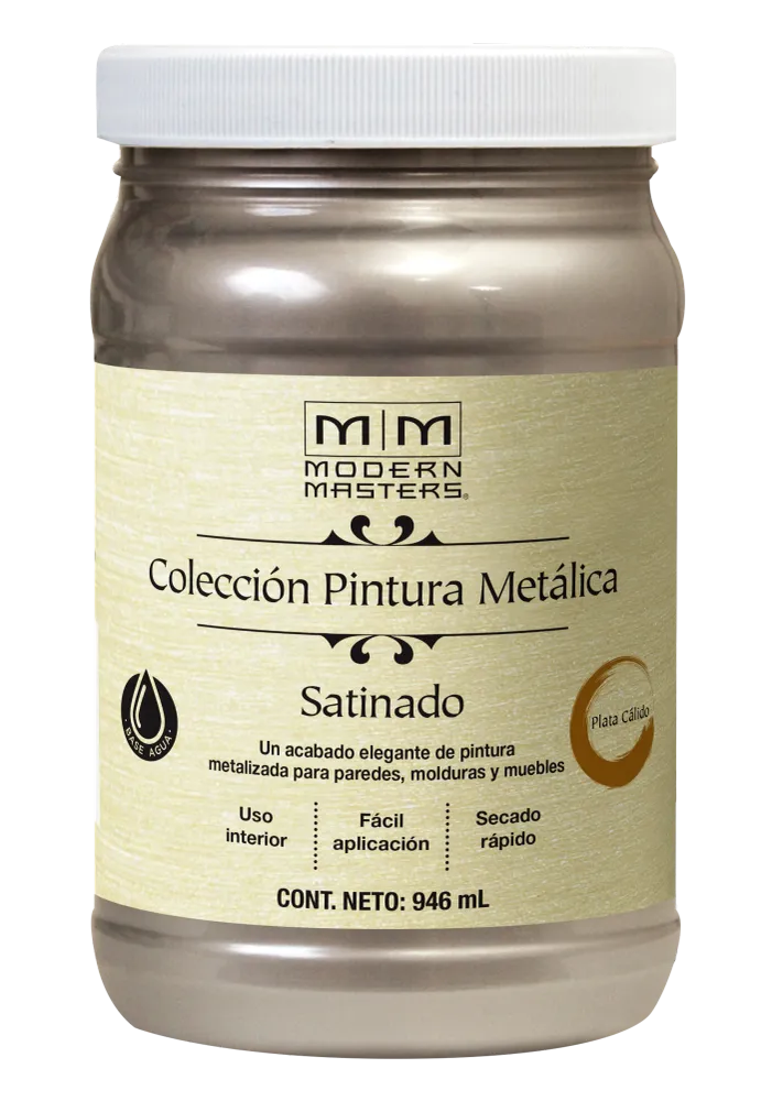 Pintura metalica actual masters plata calido satinado 946ml