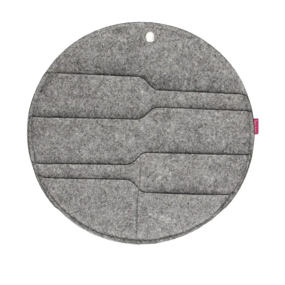 Organizador mural de fieltro Bertoni Círculo L diámetro 35 cm - gris, 4 bolsillos