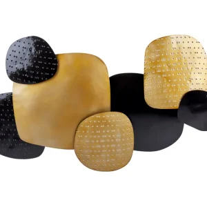 Decoración de pared de metálico negro/dorado 80 x 48 cm HAFNIUM