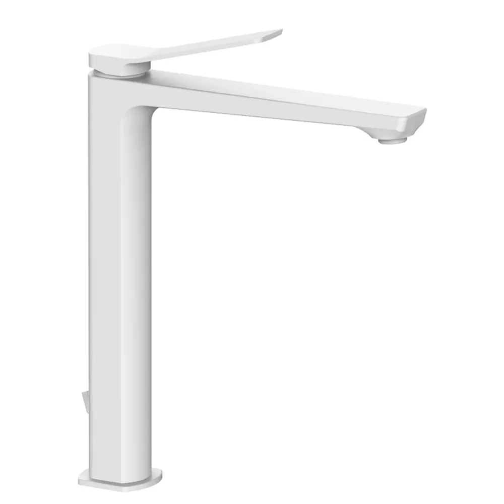 Mezclador alto para lavabo con desagüe automático Paffoni Abatible Blanco Mate