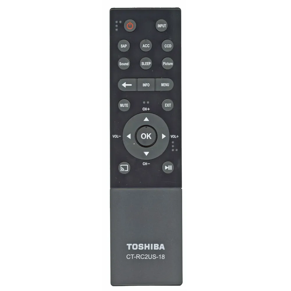 Pantalla de Alta Brillo Control remoto para televisor Toshiba CT-RC2US-18 CHROMECAST - PK11V02360I