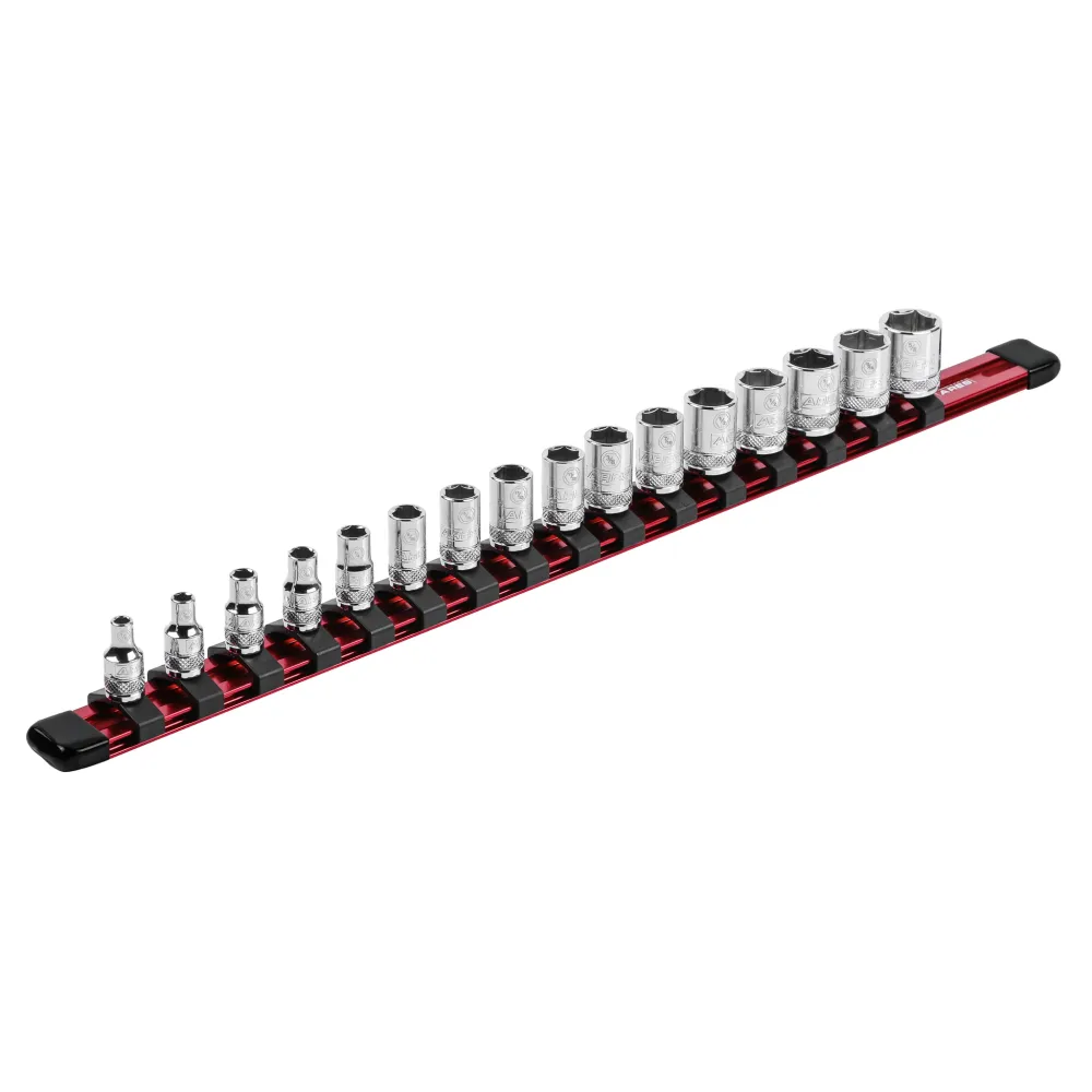 ARES 70201 - Riel de aluminio rojo de 1/4" para enchufes