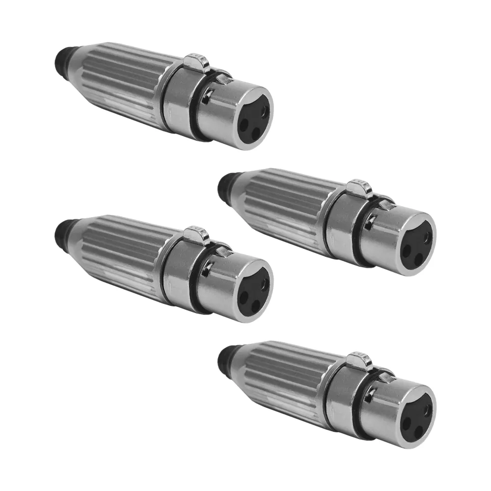 PAQ. 4 PZAS. DE PLUG CANON HEMBRA METALICO TIPO SWITCHCRAFT KAPTON JA-1512(4)