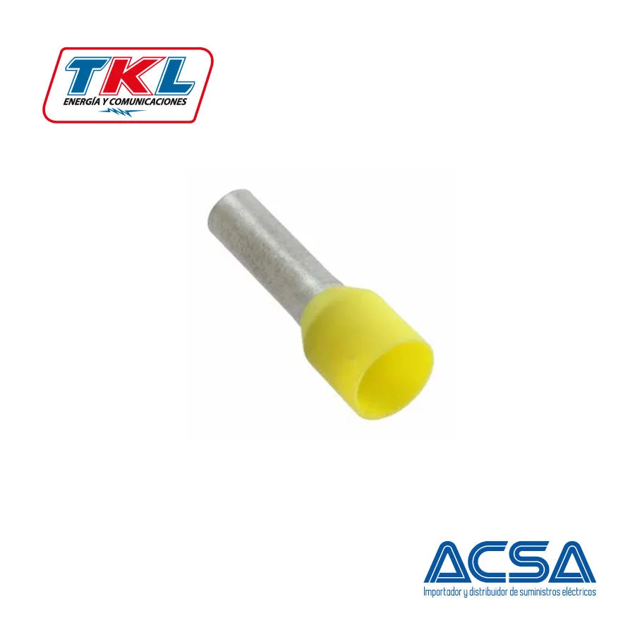 TERMINAL MANGUITO 18AWG 8MM " TKL AMARILLO"
