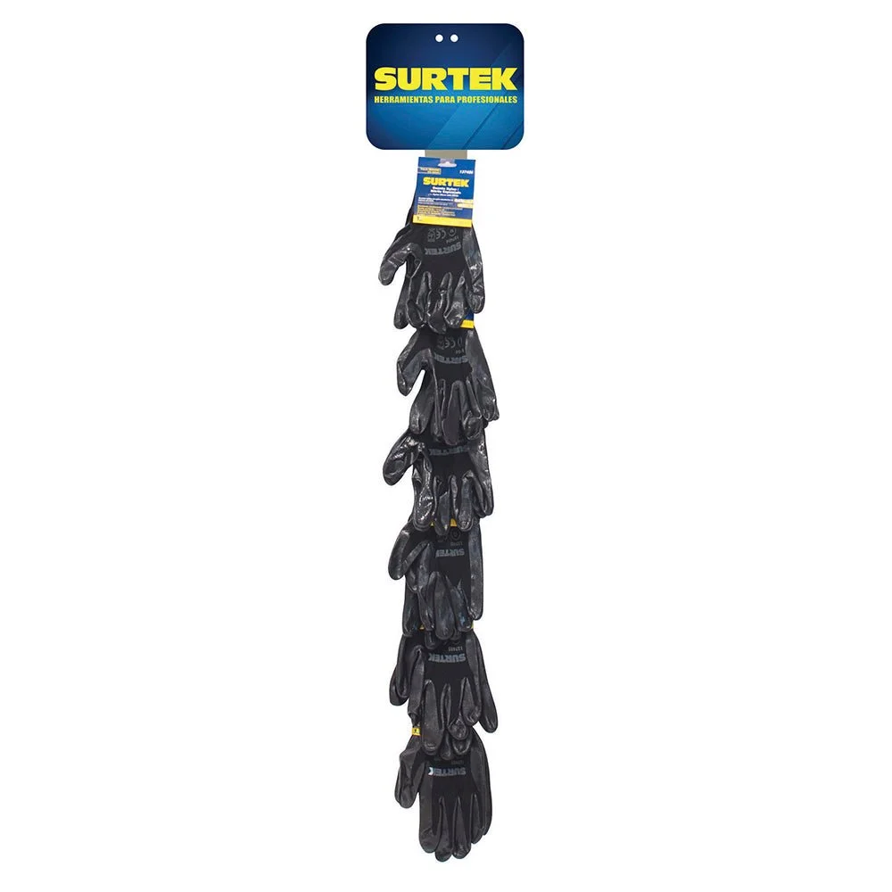 Tira de impulso con guantes de nailon con recubrimiento de nitrilo, 26 piezas surtek para Uniones Críticas