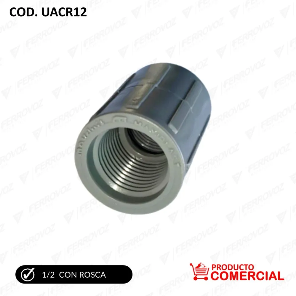 Absorción de Impacto Certificada UNION AGUA 1/2 C/ROSCA "COMERCIAL"