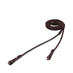 Amortiguador de Silicona para Cajón riendas de cuero con grip y topes, 16 mm Brown/Silver F