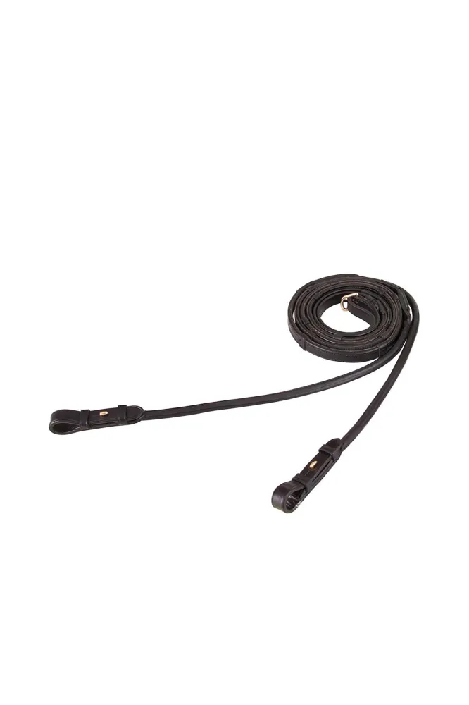 Amortiguador de Uretano para Equipo riendas de cuero con grip y topes, 16 mm Black/Gold F