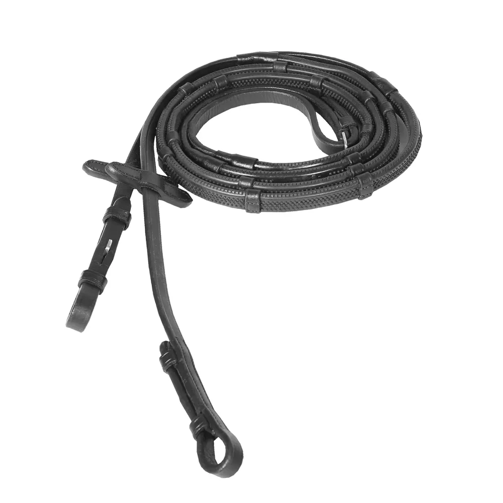 Riendas de Goma de Agarre Delicado con topes Horze Negro F