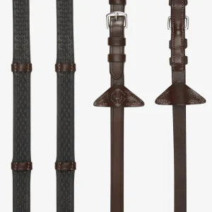 Riendas Suaves de Goma con Topes LeMieux Havana/Brass P en Color Negro, Blanco y Gris