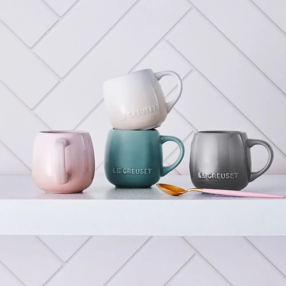 Set de 4 tazas cerámicas Coupe Le Creuset con Adhesivo de Doble Cara Incluido