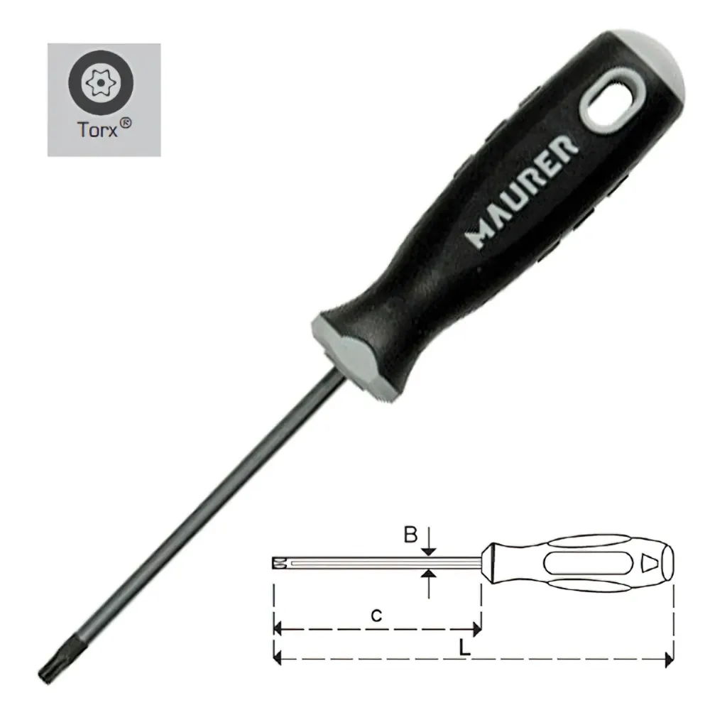 Tornillo Autorroscante Destornillador Maurer Torx Inviolable 9 x 80 mm.