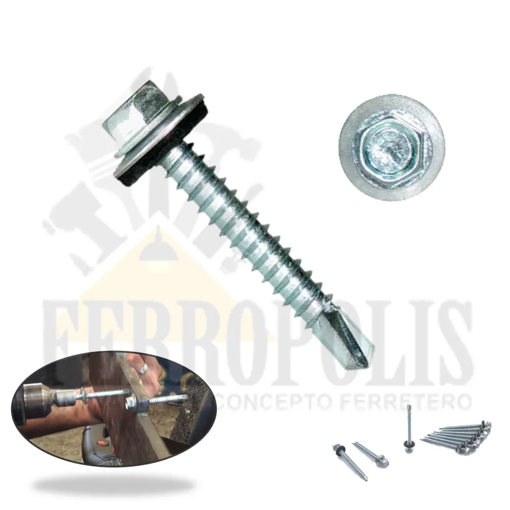 Tornillo Estructural TORNILLO AUTOPERFORANTE HEXAGONAL 8 X 1 1/2" (360GR≈100PCS APROX)