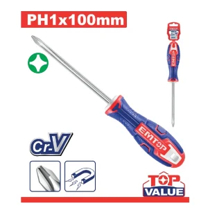 EMTOP DESTORNILLADOR ESTRELLA PH1 X 100MM - ESDRPH1100 Set de 12 Piezas