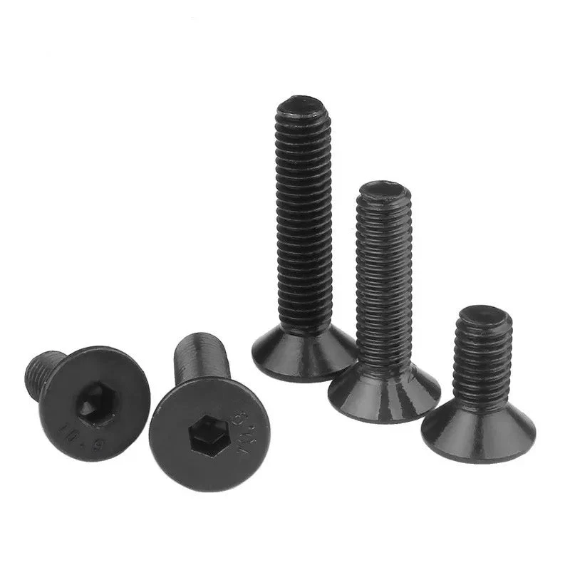 Alta Resistencia Tornillo Socket Plana Negro Metrico - M4 x 20