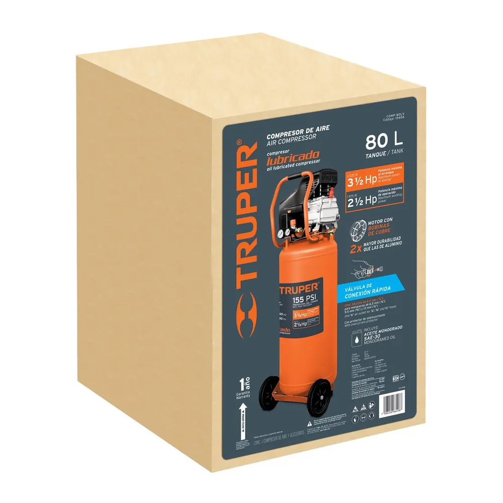 Compresor vertical, 80 L, 3-1/2 HP (potencia máxima ), 120V (ATEX/IECEx)