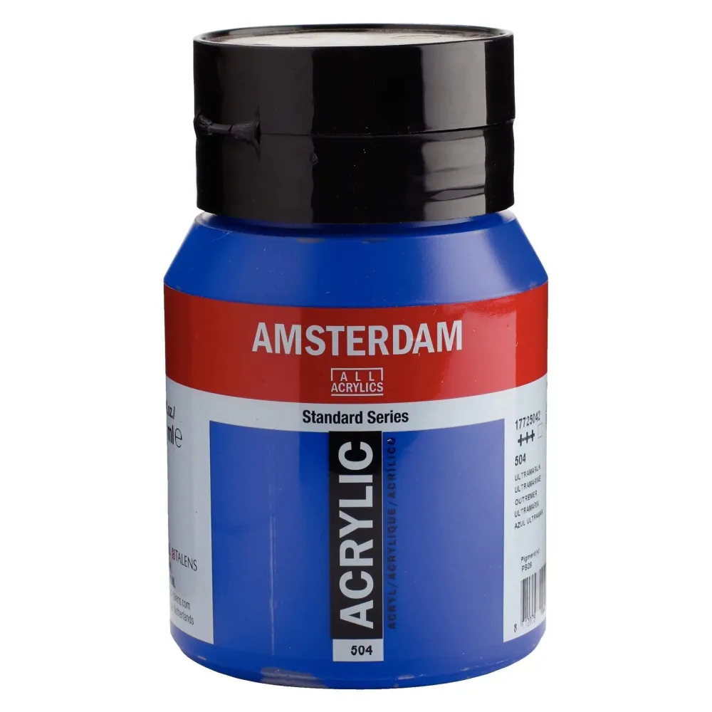 Amsterdam Convencional Series Colores Acrílicos Tubo 500 ml Azul Ultramar 504