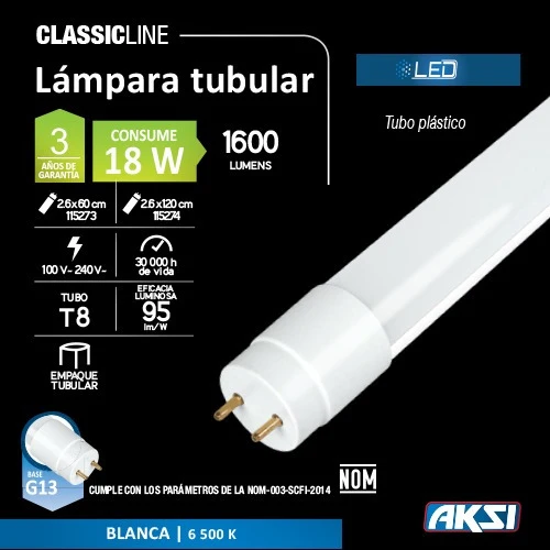 Certificado UL TUBO LED 18 WATTS 1 METRO 20 CM