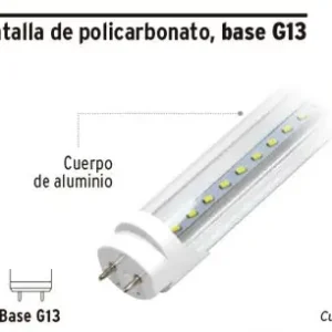 Tubo led 18w 1.20Mt transp. B/g13 2patas con Certificación CE