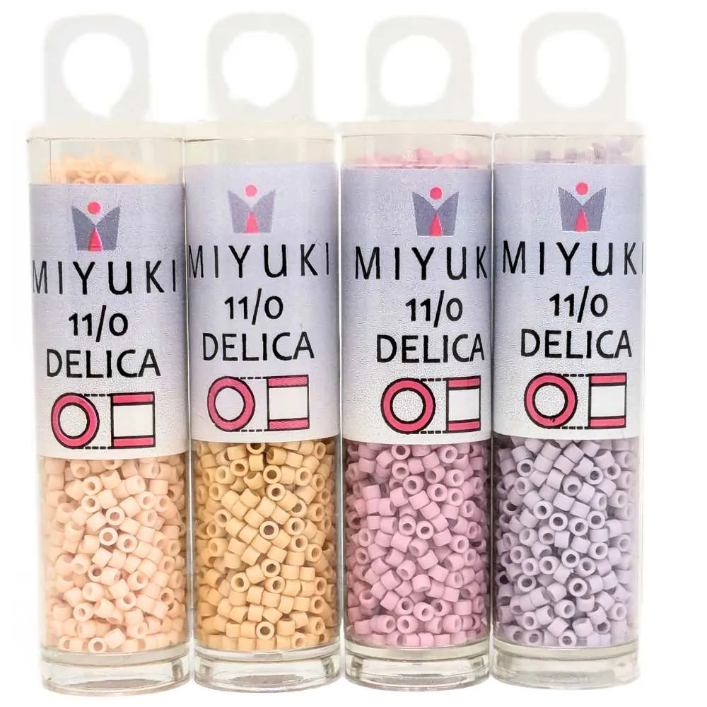 11/0 Delica Miyuki - 4 Colores Mix "Sunset Glow" en Tubo Miyuki 7,2gr de Grado Alimenticio (FDA)