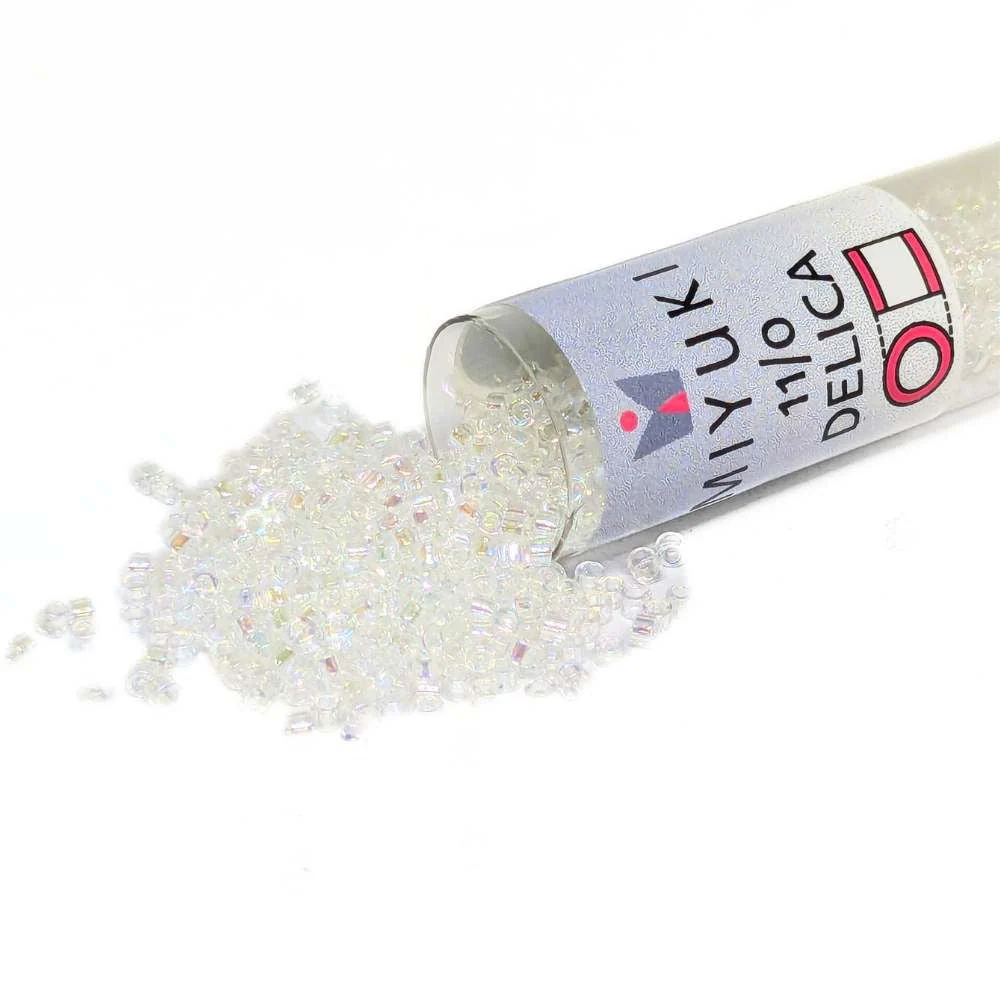 DB0051 Tubo Miyuki Delica 11/0 Crystal AB 7,2gr para Moldeo por Soplado