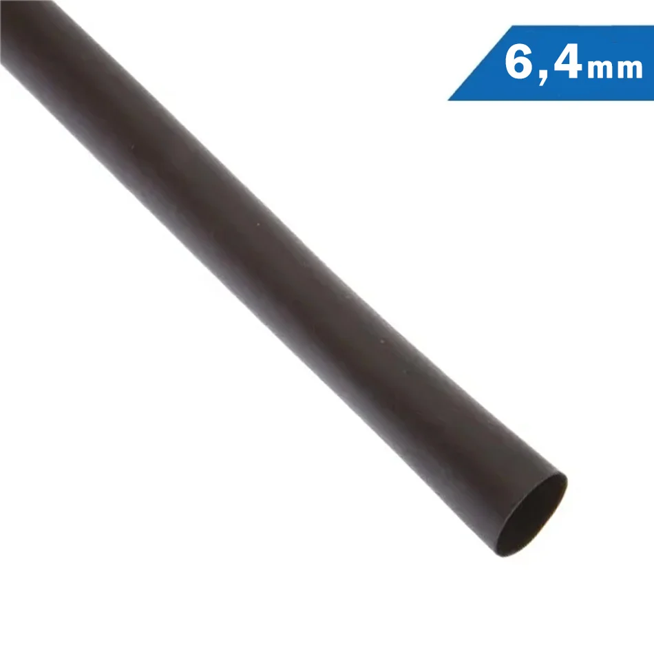 Conector Circular M12 Tubo Termo retráctil Poliolefina 6,4mm Negro