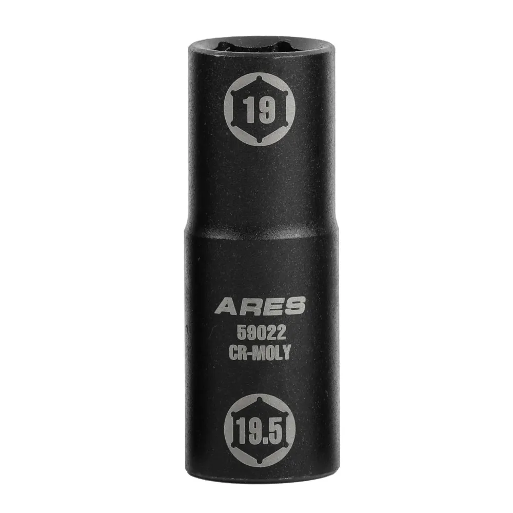 ARES 59022 - Dado de tamaño medio para tuercas de seguridad con impulsor de 1/2 pulgada, 19 x 19,5 mm