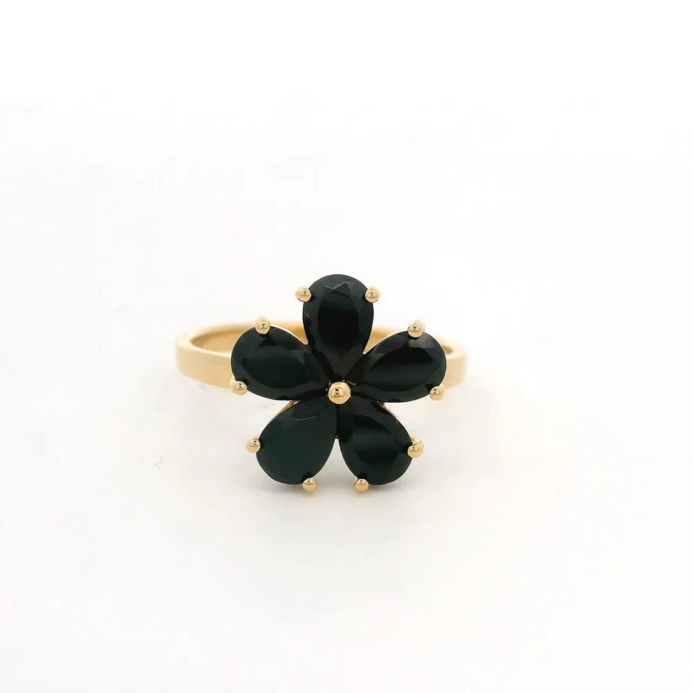 925YG FLOWER SPINEL ÓNIX RING T6.5