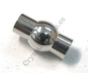 Cierre Magnetico Bola - 18mm - Agujero: 6mm - Platinum con Superficie Antideslizante