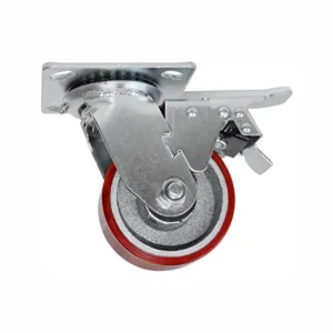 Tuerca Ciega Rodaja de Fierro con PU Giratoria con Freno 6", Dogotuls ZF5068