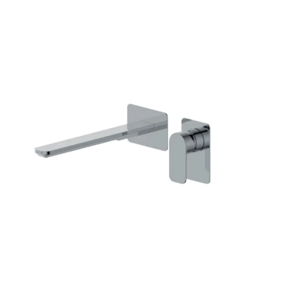 Miscelatore monocomando lavabo murale RubiFlux serie Azzurro canna 25 cm - Cromo